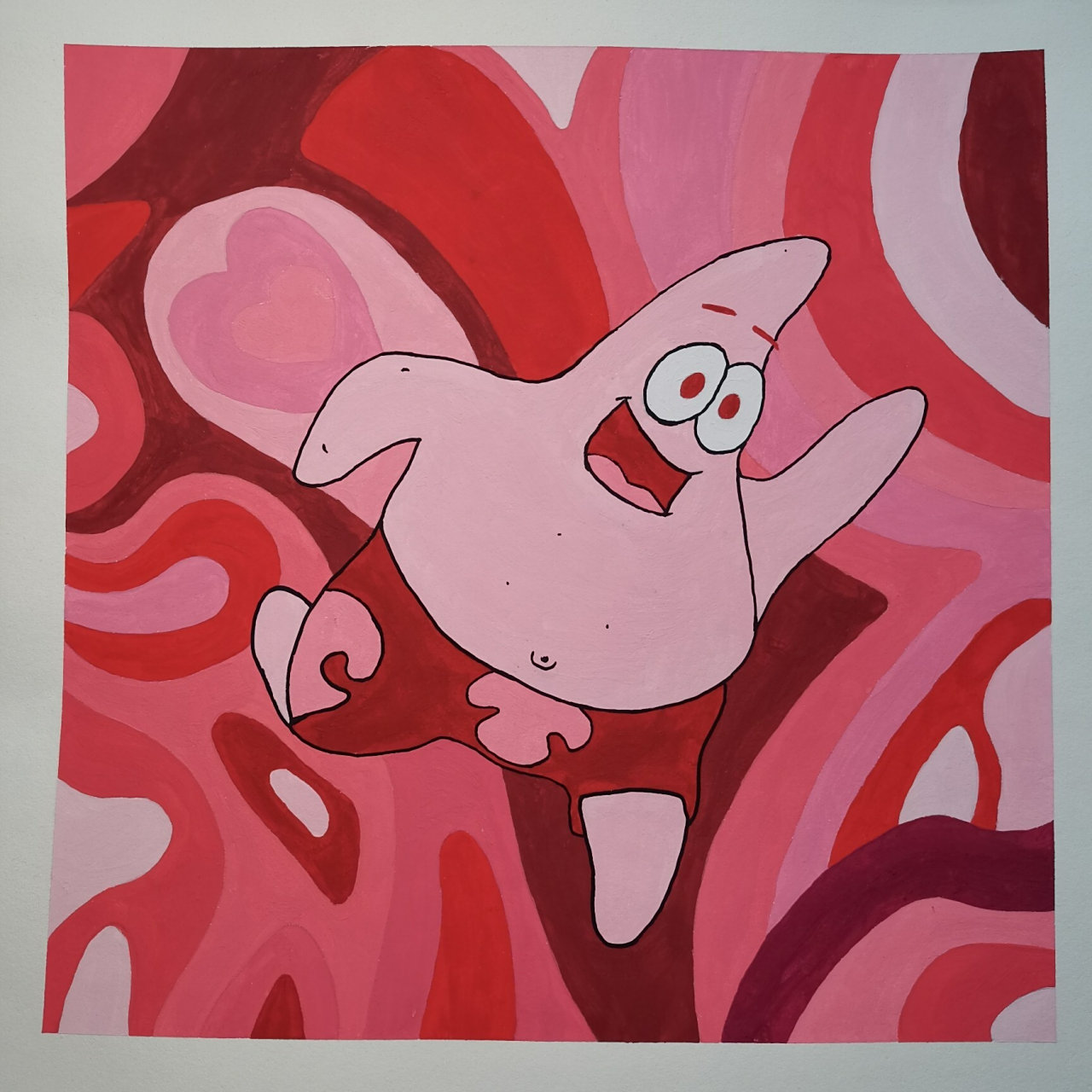 同类色水粉画 同类色水粉画,红色系,用大红 白或 黑调色