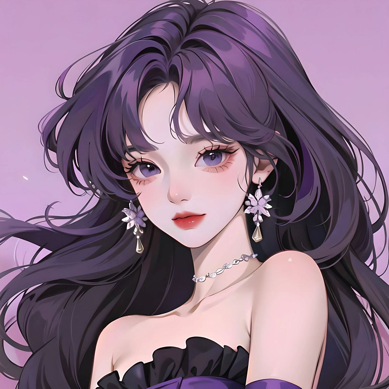 神秘的紫色系|动漫女生头像分享～ 无水印高清原图请找群管理员