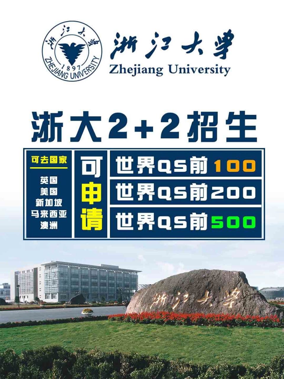 浙江大学国际本科2 2项目招生(杭州 1️⃣项目可选:1 3/4