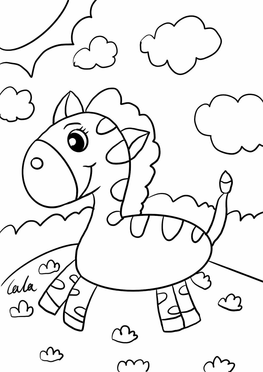 小斑马儿童创意画 小斑马01儿童创意画 适合4-6岁小朋友 快画起来吧