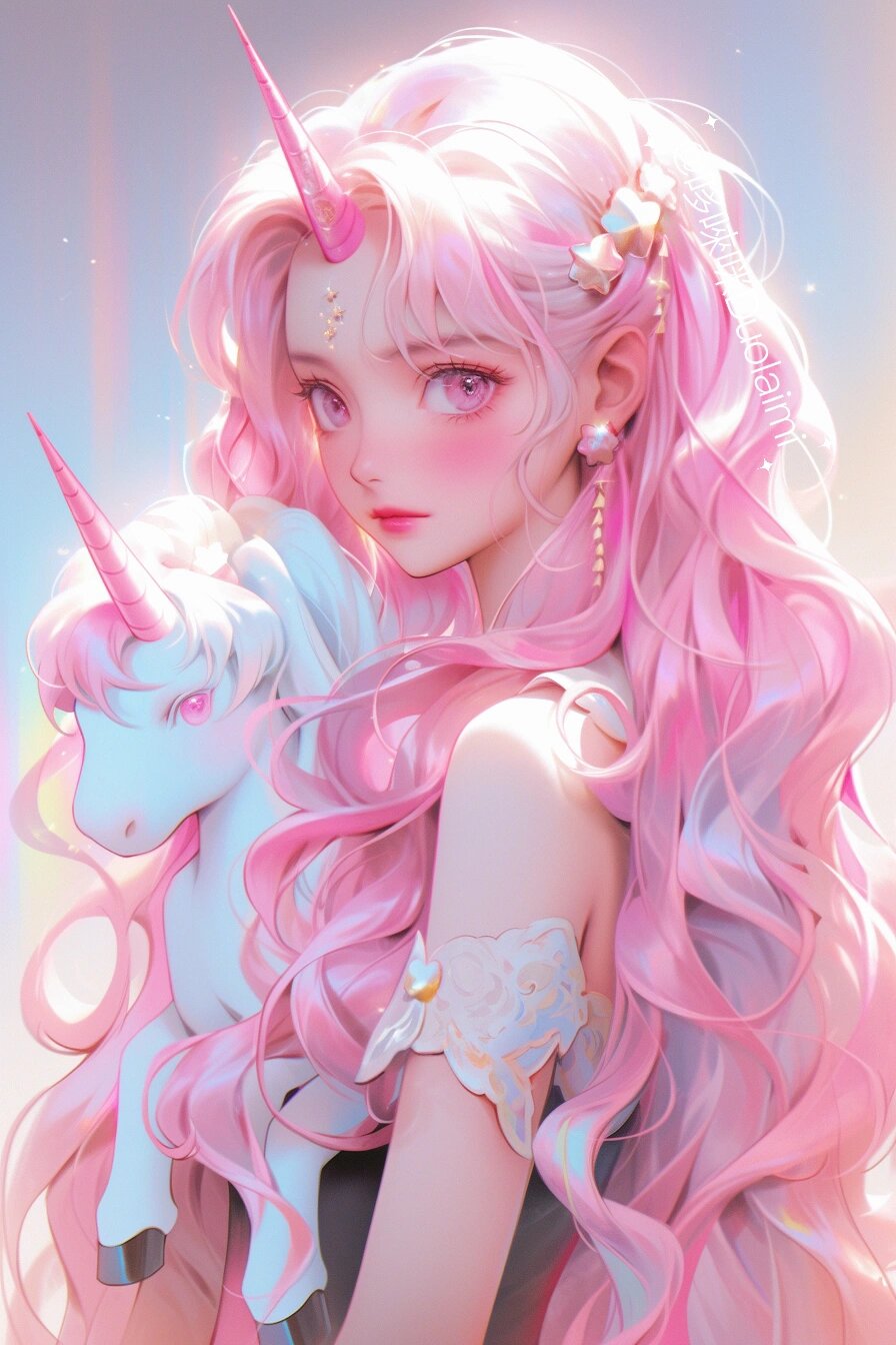 梦幻壁纸🦄缤纷独角兽公主奇幻色彩少女头像