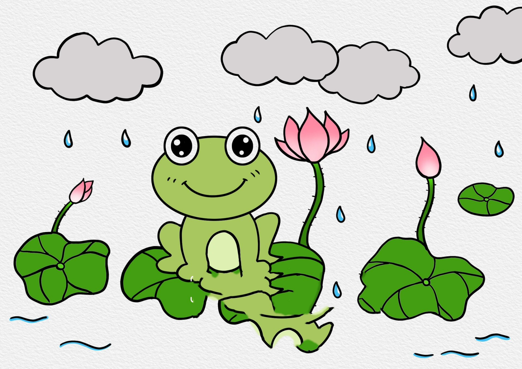 青蛙捕虫简笔画图片