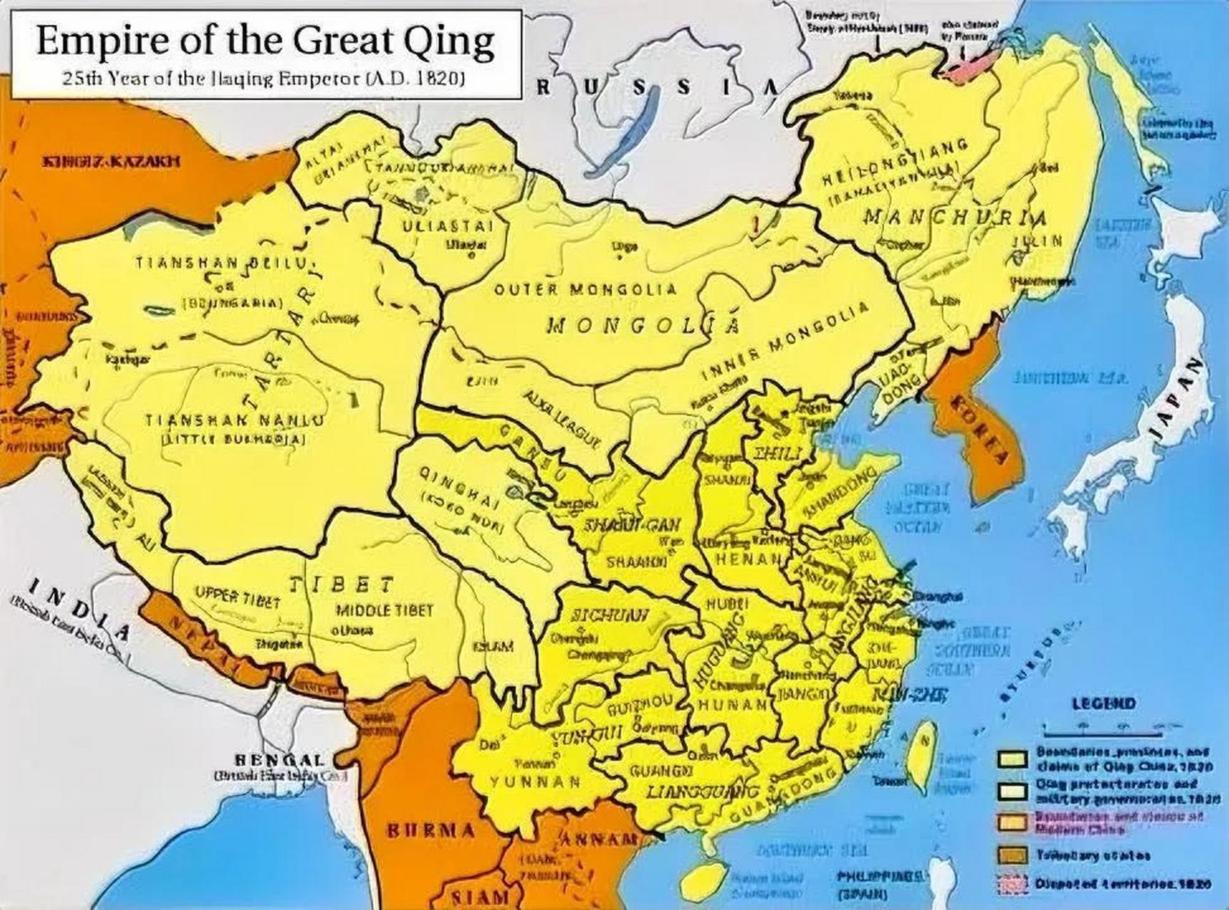 清朝1820年地图图片