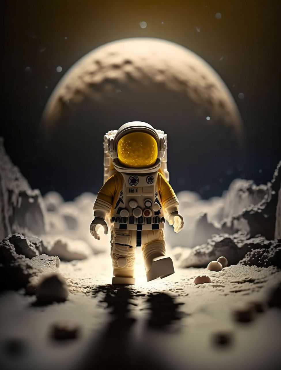 乐高手机壁纸97孤独宇航员96ai绘画 星夜下浪漫,便是一人孤独前行