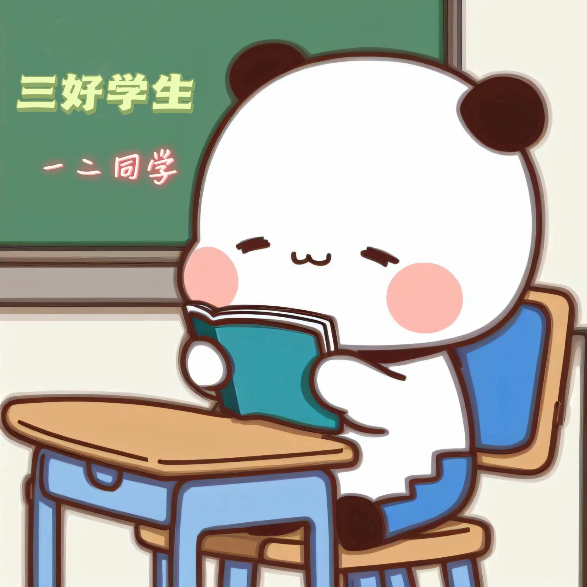 爱读书的一二/三好学生一二创意头像