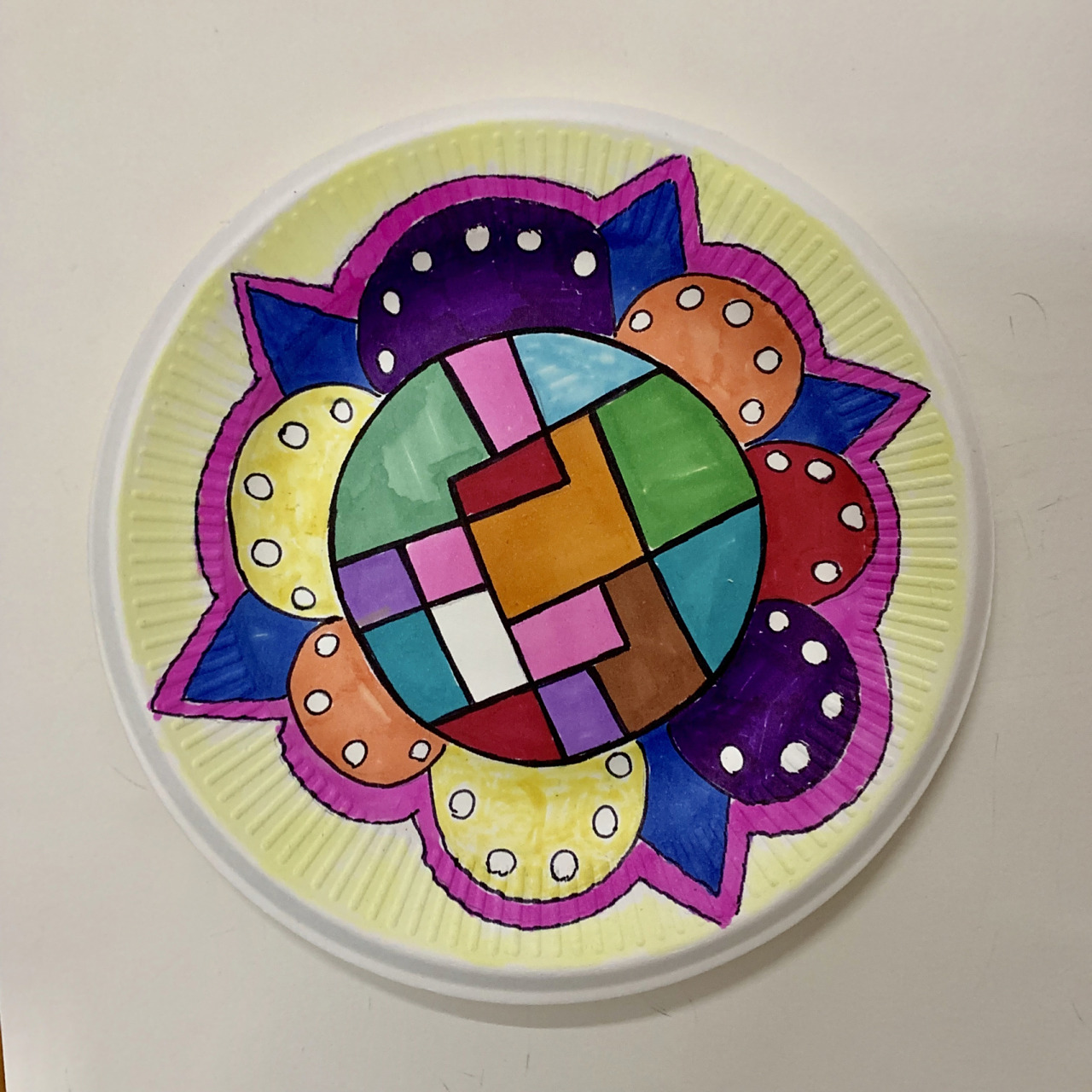 蛋糕盘绘画～儿童绘画 首先,选择盘子的时候最好选选择质地较硬的,这