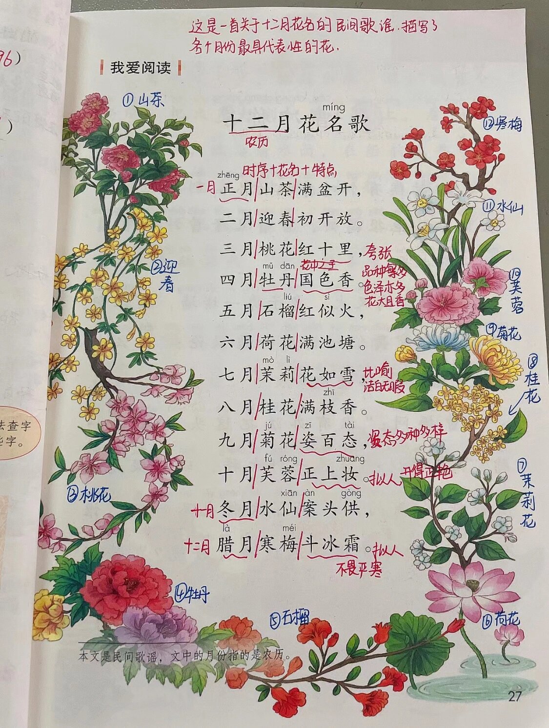 二年级语文上册《十二月花名歌@柠栀怎挽安的动态