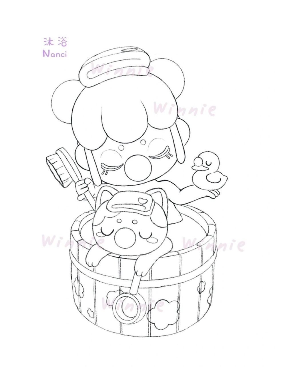 【手绘彩铅盲盒】nanci金钗之年沐浴/附线稿 老规矩:完整绘画过程视频