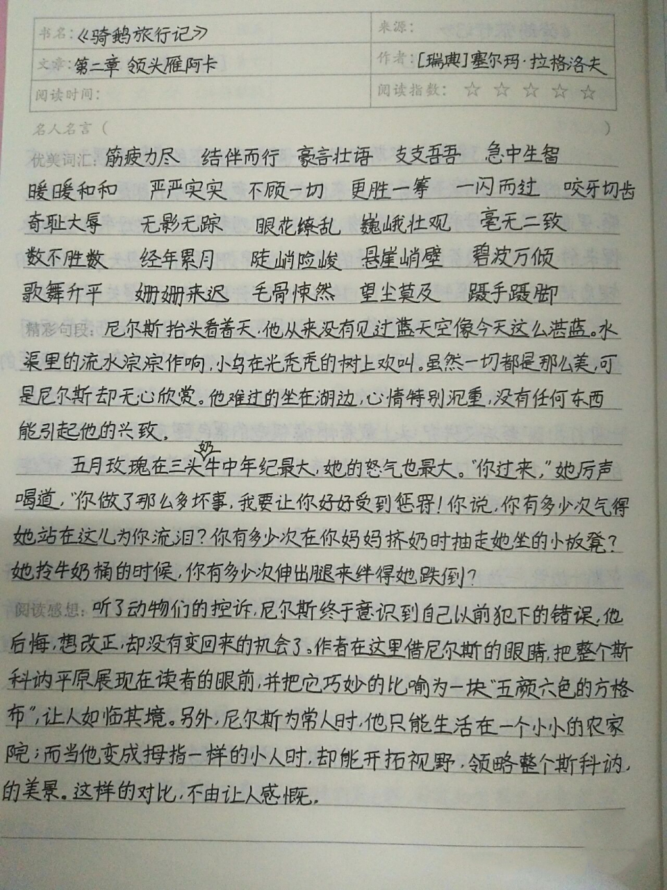 骑鹅旅行记【第二章】摘抄笔记