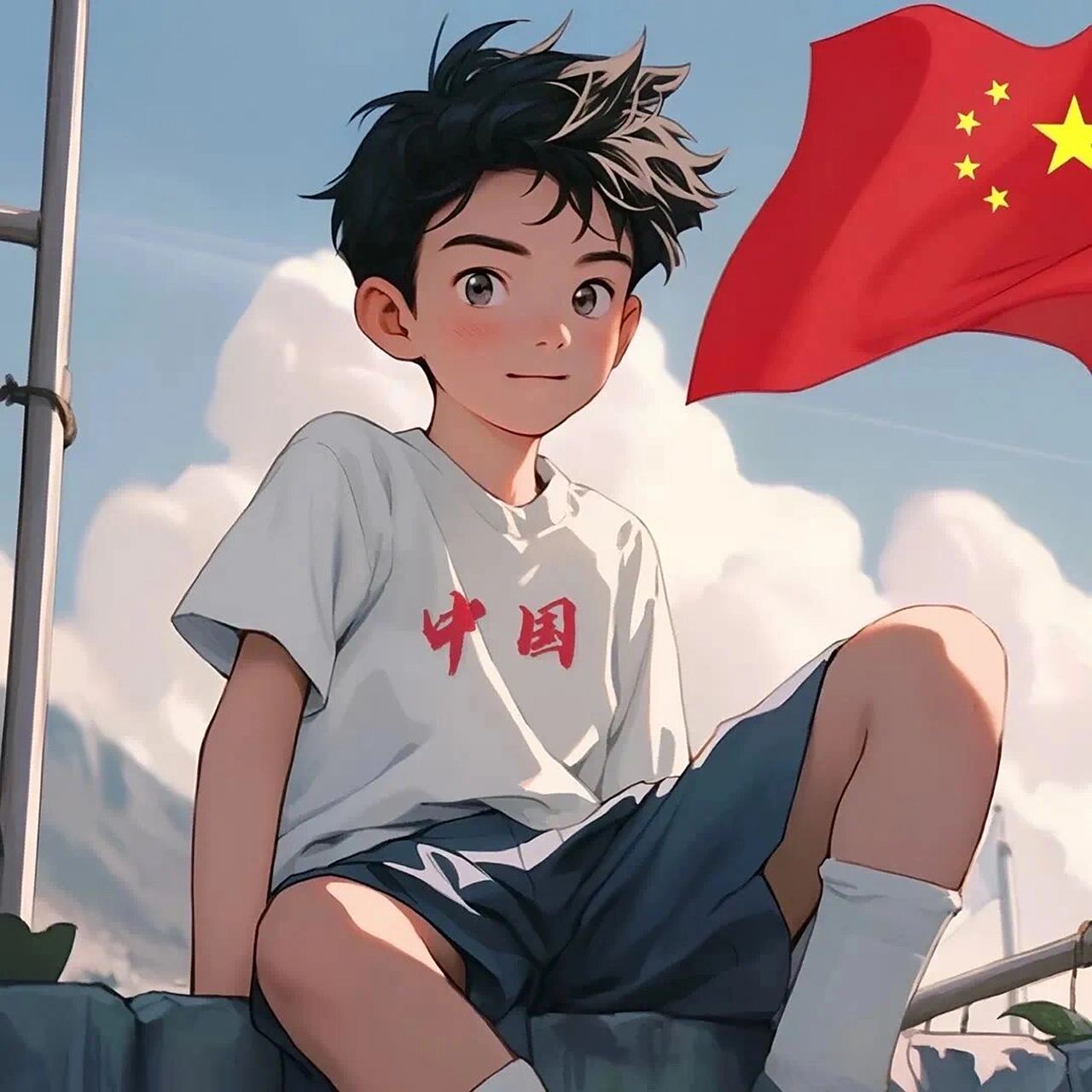 治愈系国庆国旗男生头像