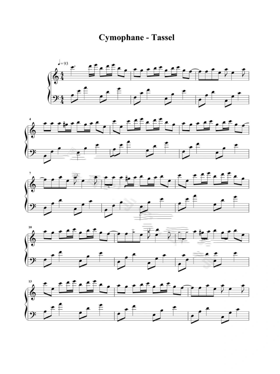 《tassel》钢琴谱