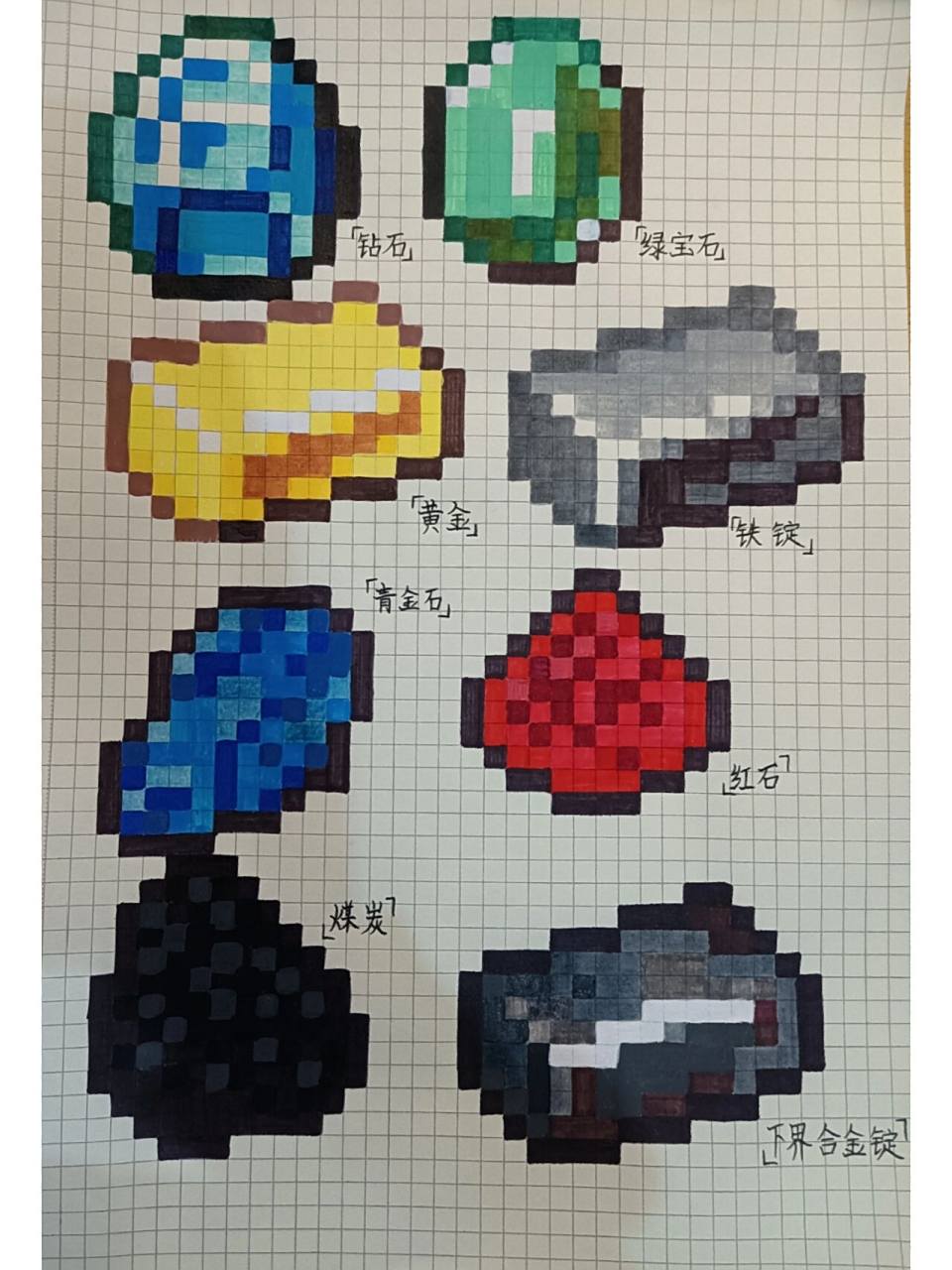 《我的世界》像素画 矿物篇(第二弹) minecraft像素画
