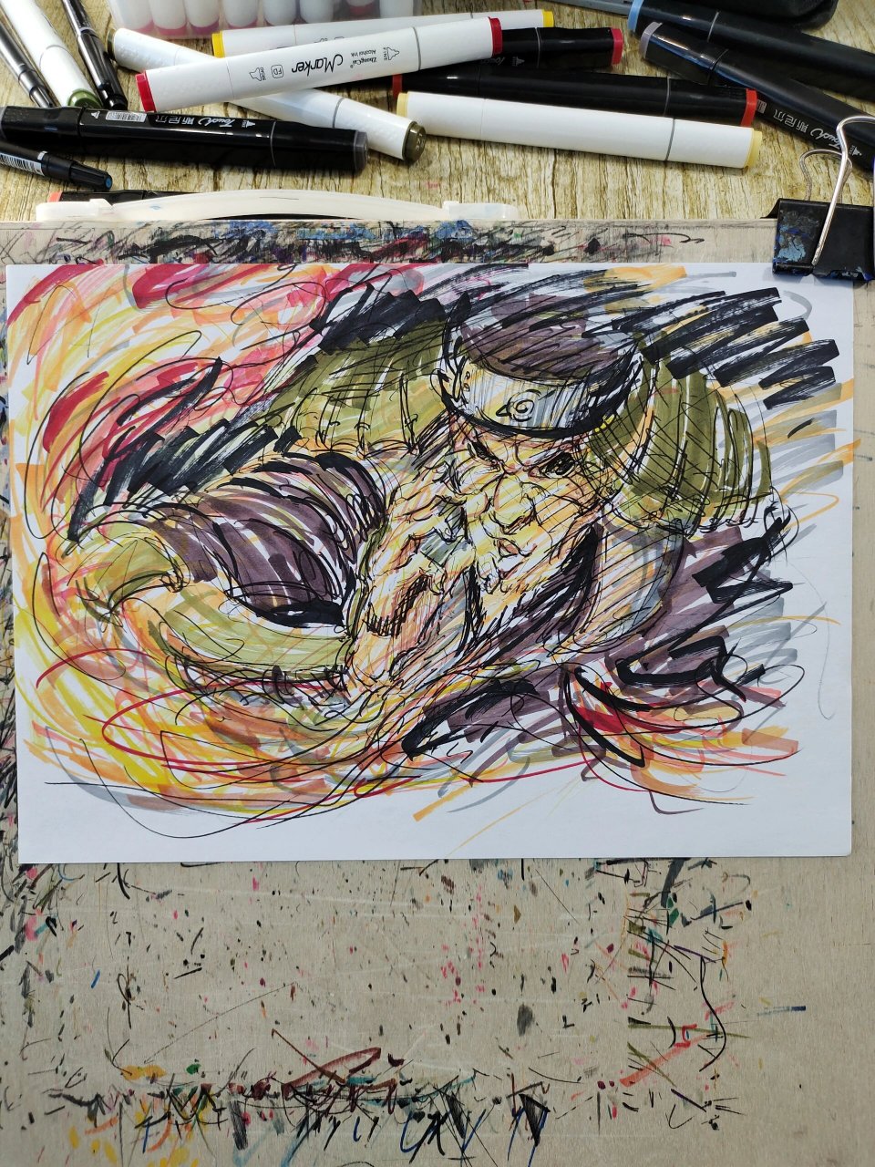 手绘动漫火影忍者人物猿飞日斩