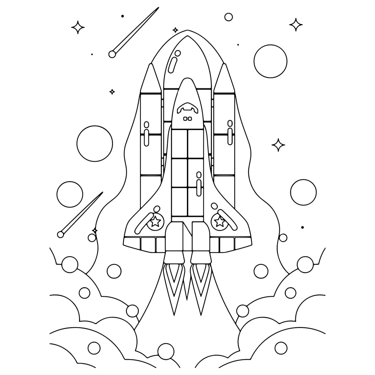 简笔画宇宙涂色图片