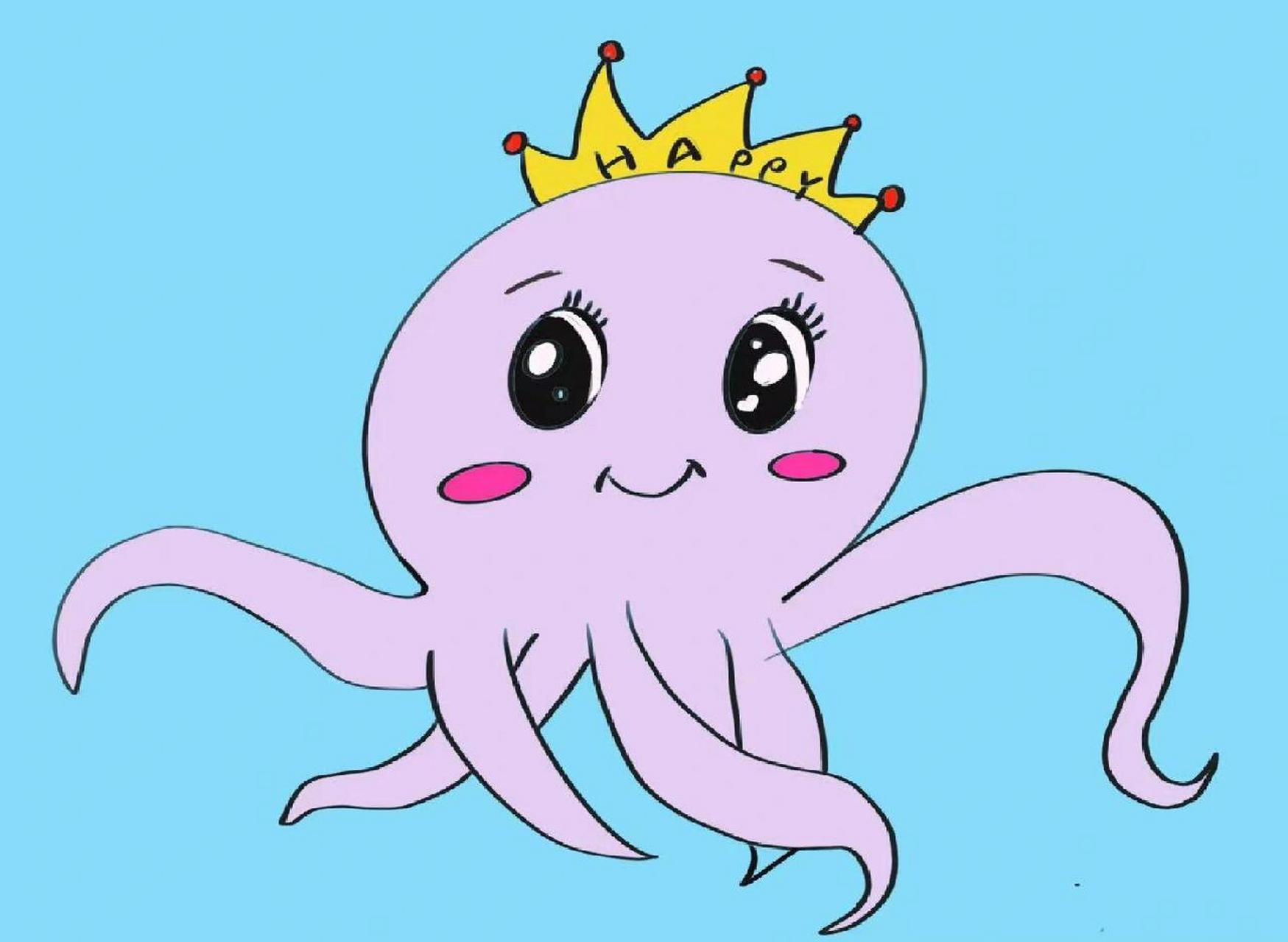 简笔画|一分钟简笔画|动物篇12——八爪鱼 八爪鱼95 (~ε