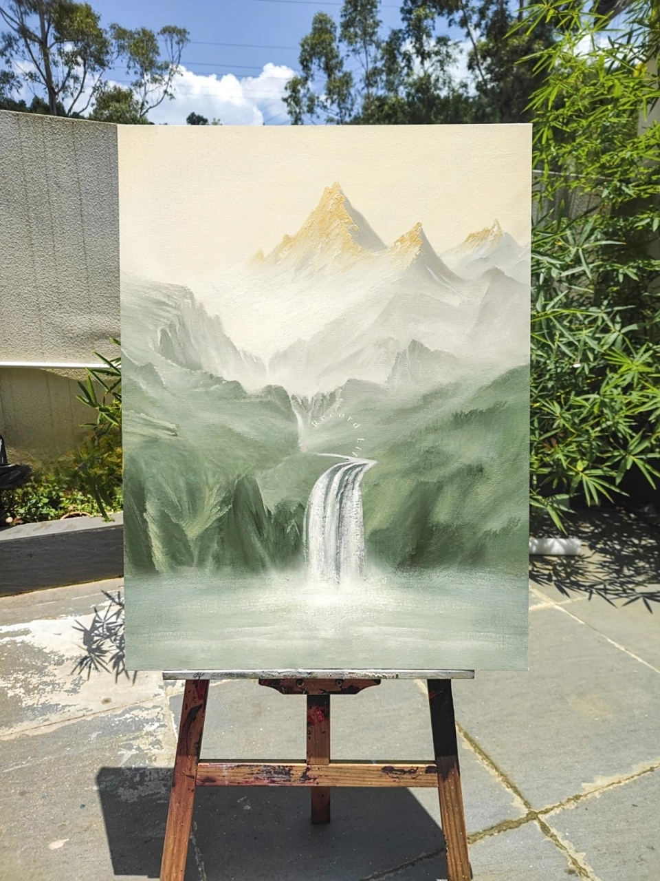 丙烯肌理 | 原创 | 手绘 |《山湖浪漫》 92原创作品 禁止二改|商用