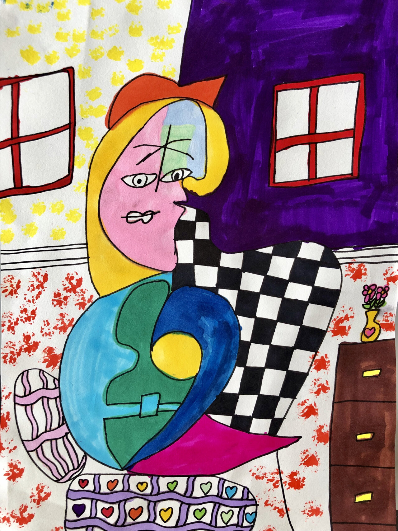 96少儿创意美术 | 《走近毕加索之抽象画》 适合创想班的孩子们.