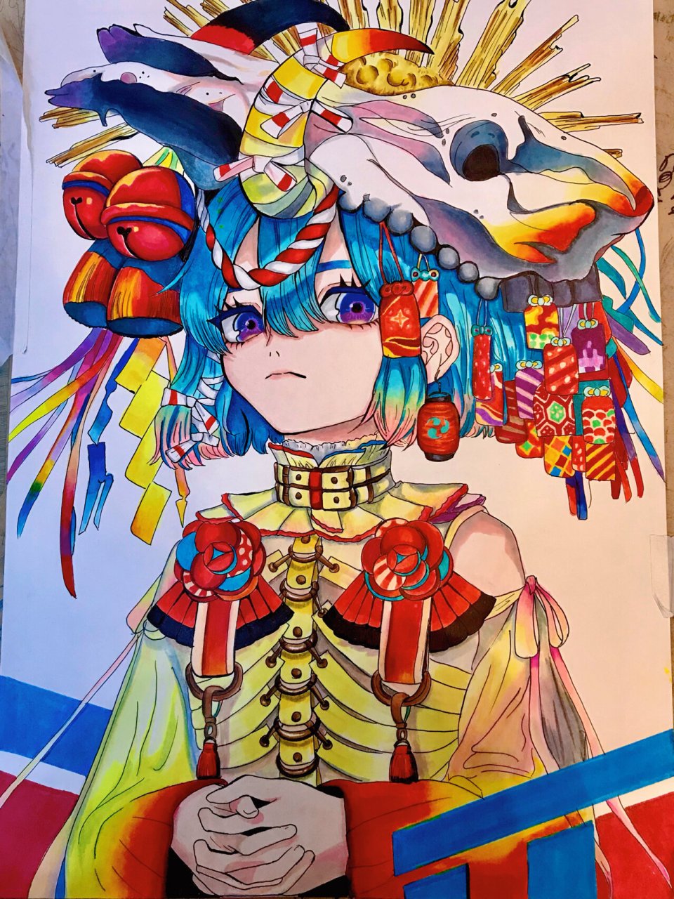 手绘动漫|马克笔画|马克笔临摹秋赤音 间隔了几天又开始画啦,画完好有