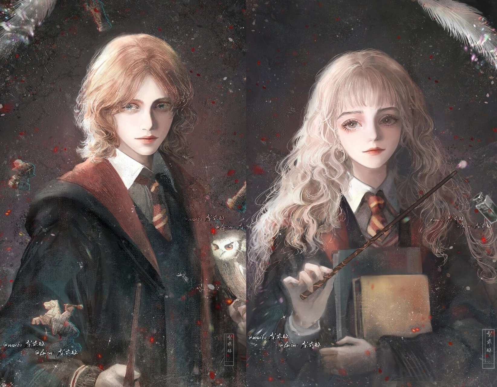 画了罗赫情头79 #哈利波特:魔法觉醒#  #哈利波特# #罗恩#  #赫敏