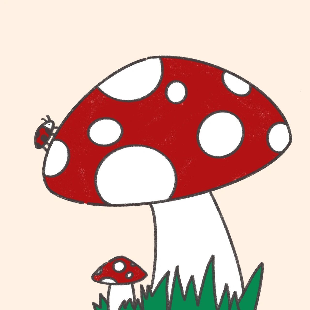 蘑菇简笔画图片彩色图片