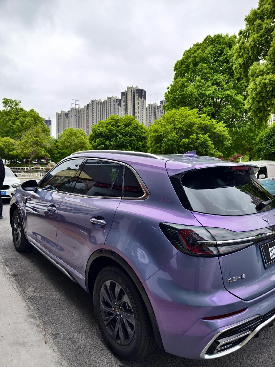 红旗hs5,pet双色灰魅紫03改色完工