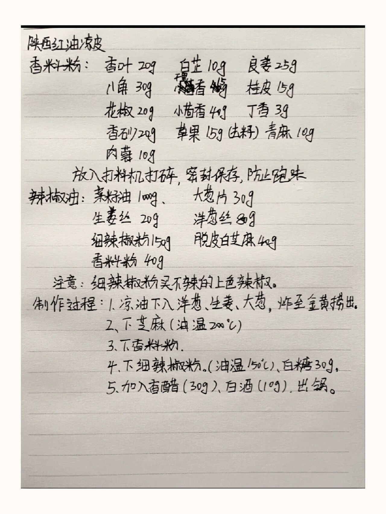 商用凉皮配方分享