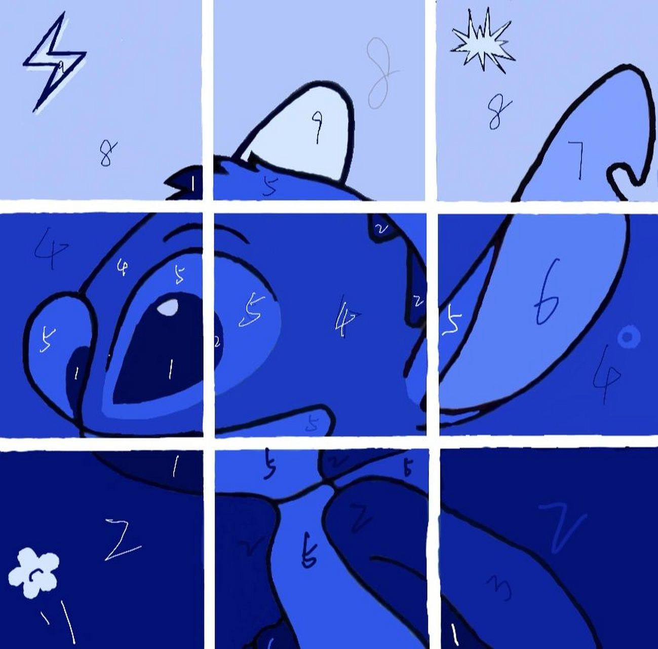 色彩构成明度对比～ 第一次用ipad画的稿图