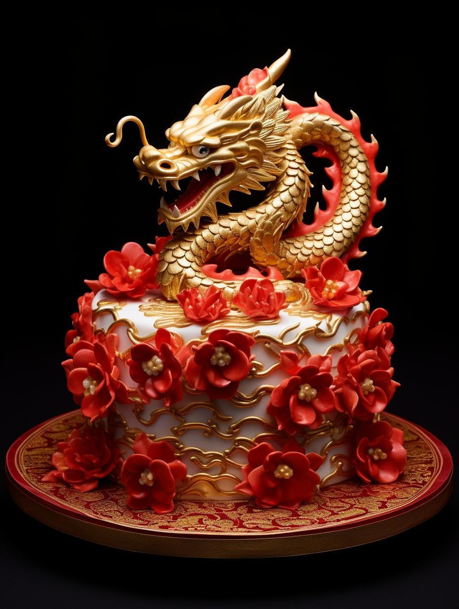 midjourney|创意龙年蛋糕