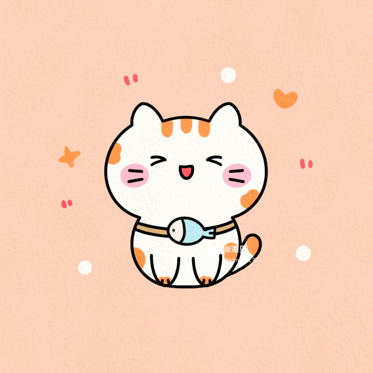 可爱小猫咪简笔画|手帐贴纸素材|内附步骤图 萌萌的小猫咪.