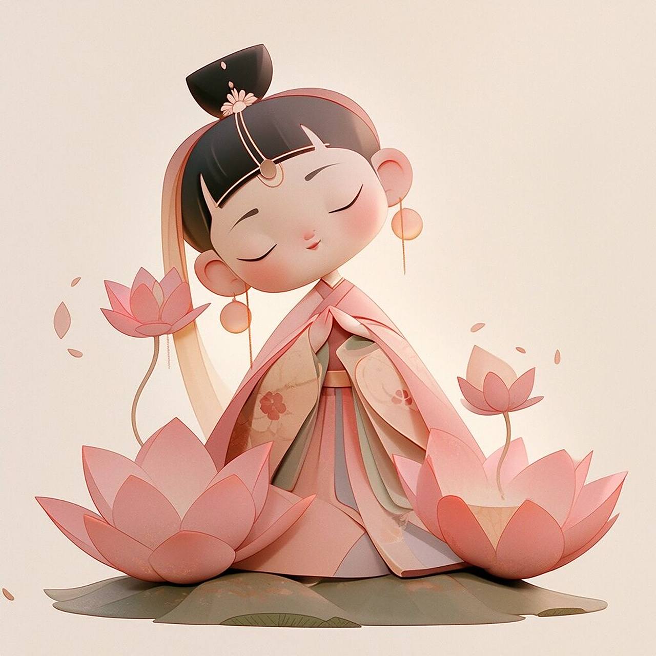 荷荷美美|女孩佛系头像 一切随缘