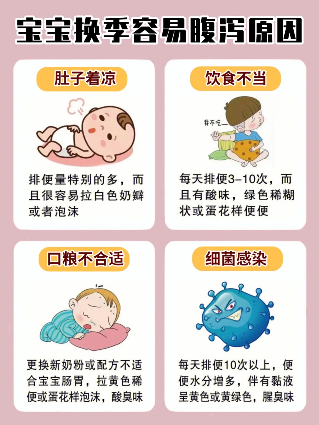 宝宝换季容易腹泻的原因‼️应对方法 ?家里有孩子的都