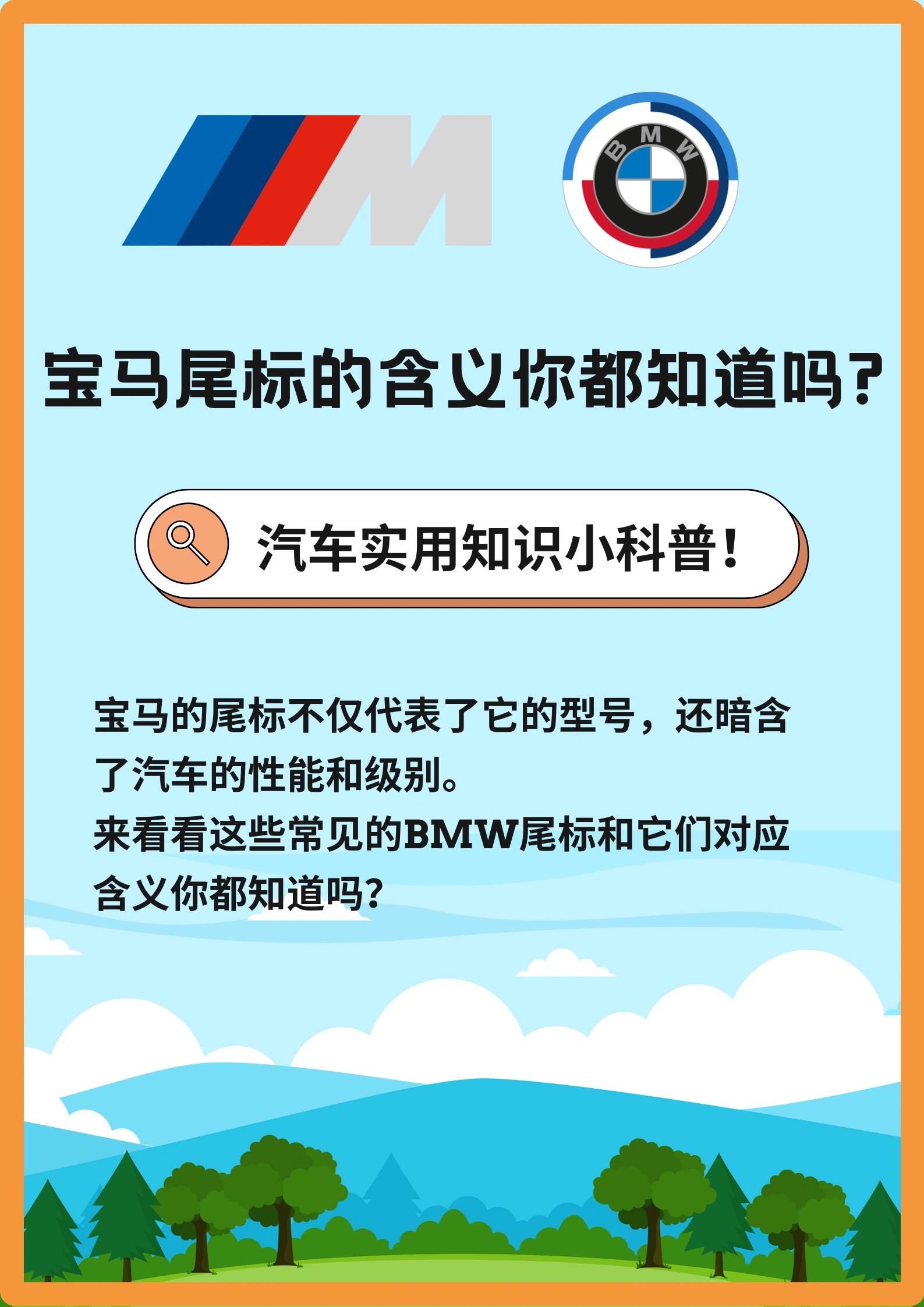 0415 	 今天就以宝马为例给大家科普一下不同尾标所代表的含义都