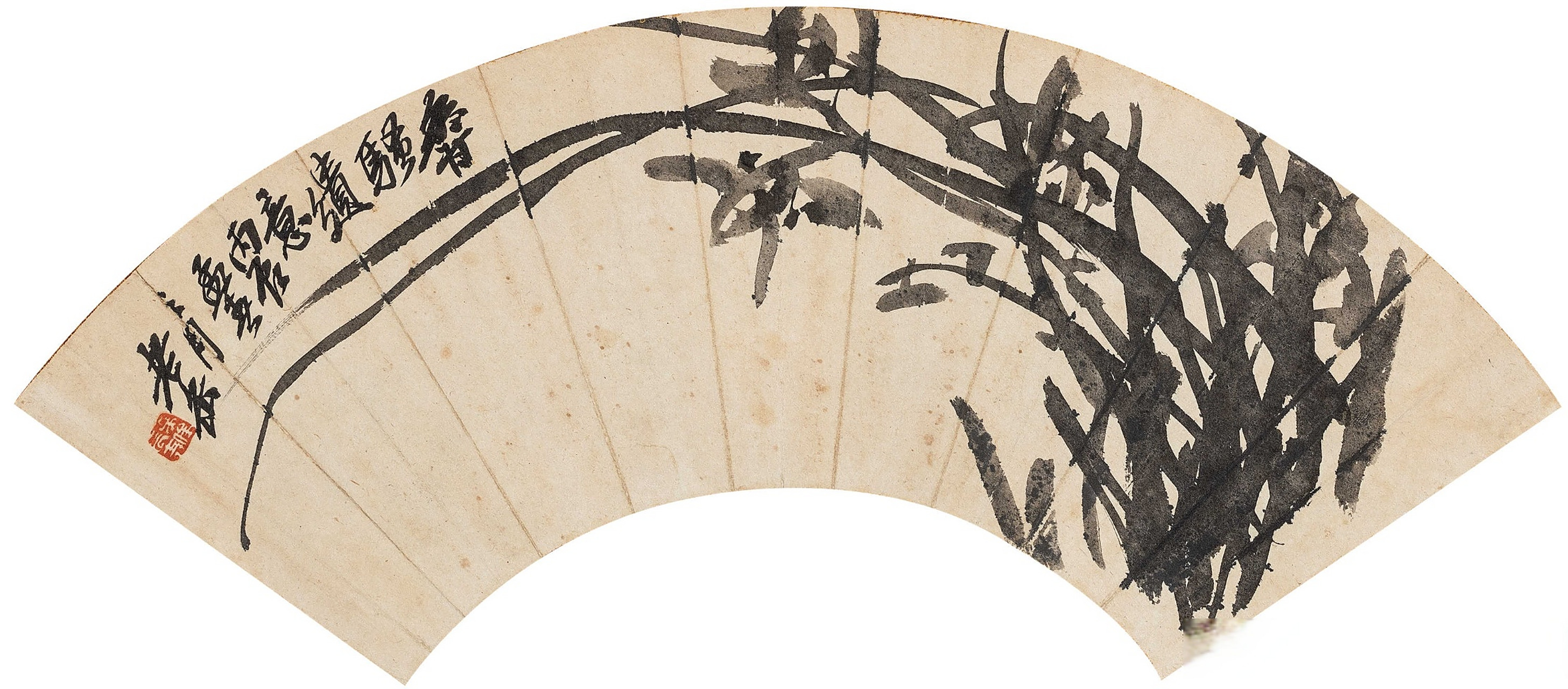 吴昌硕花鸟画扇面