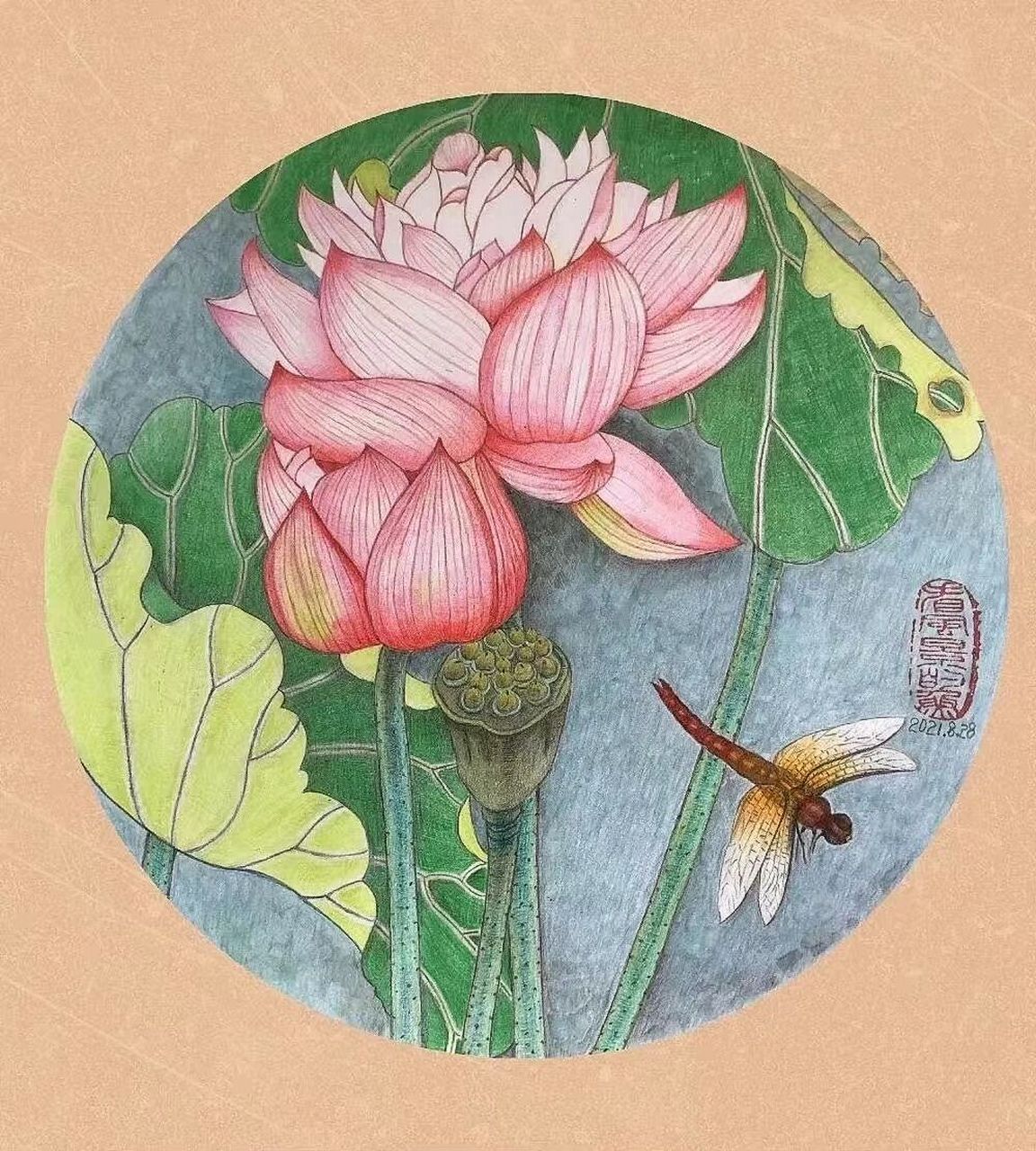 儿童画每周打卡——夏日荷花 三幅夏日荷花图,适合三年级以上学生临摹