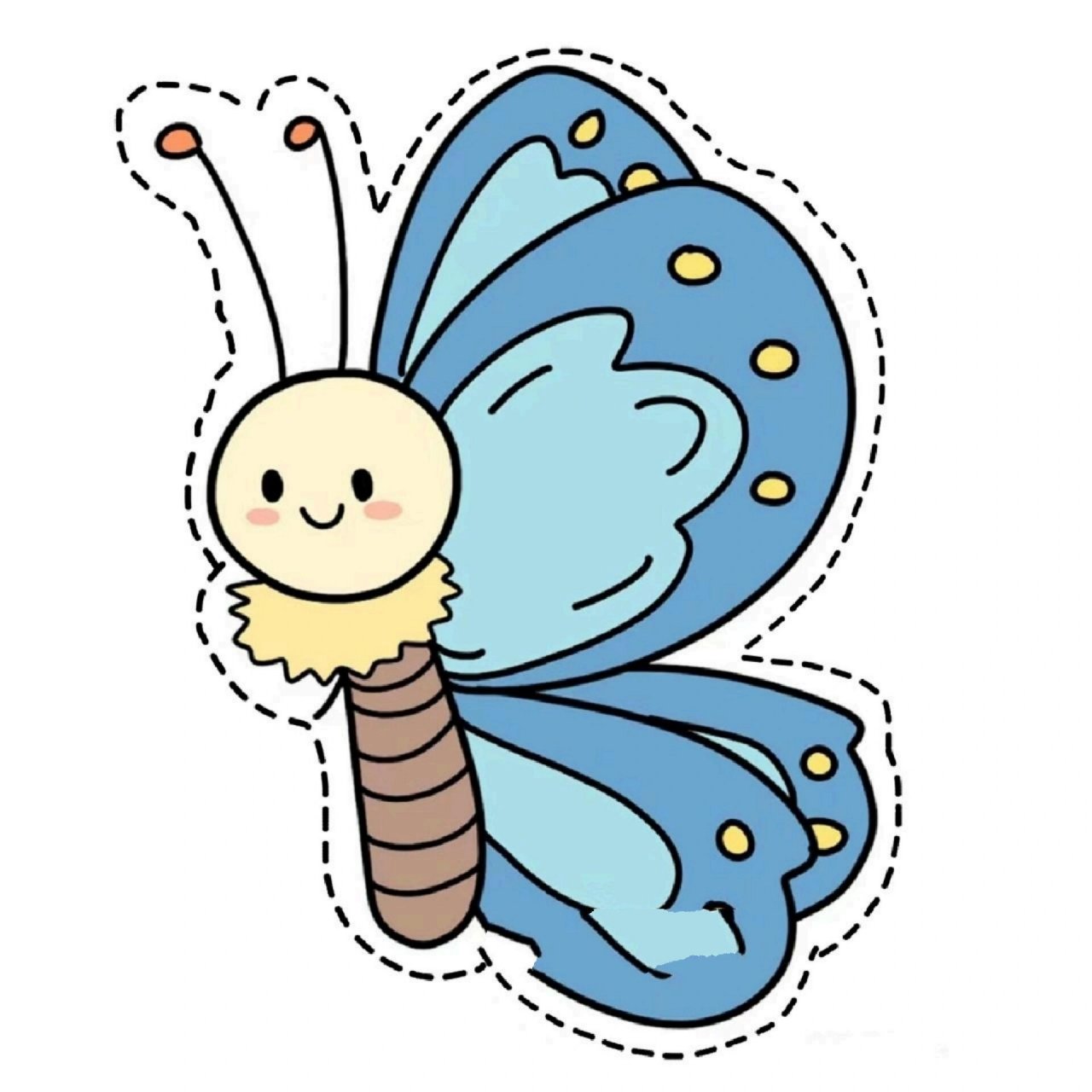 93可爱卡通的昆虫和花朵 96虚线引导手工剪纸 98图案较大容易