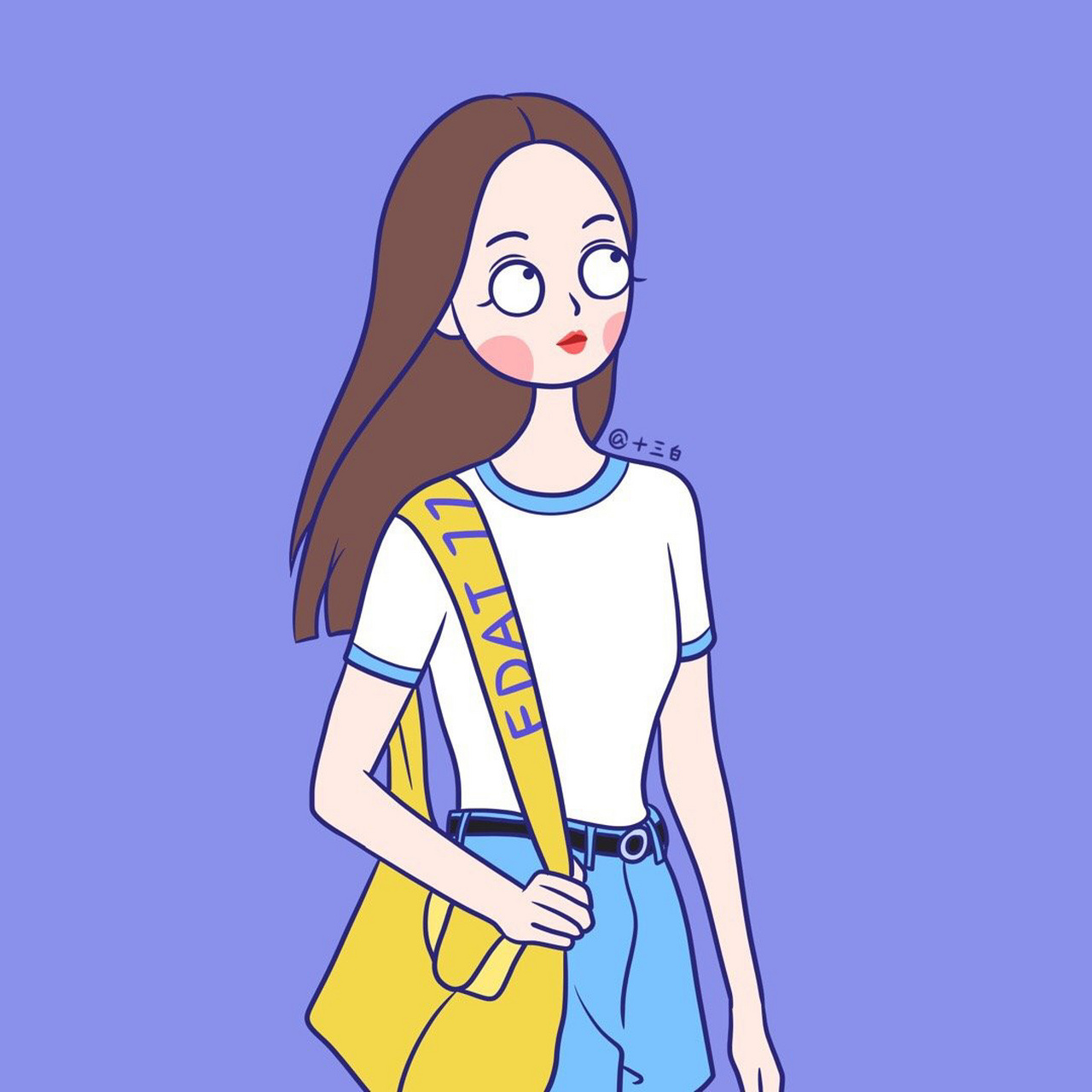 夏季时尚穿搭插画 女生头像 #我是原创插画师