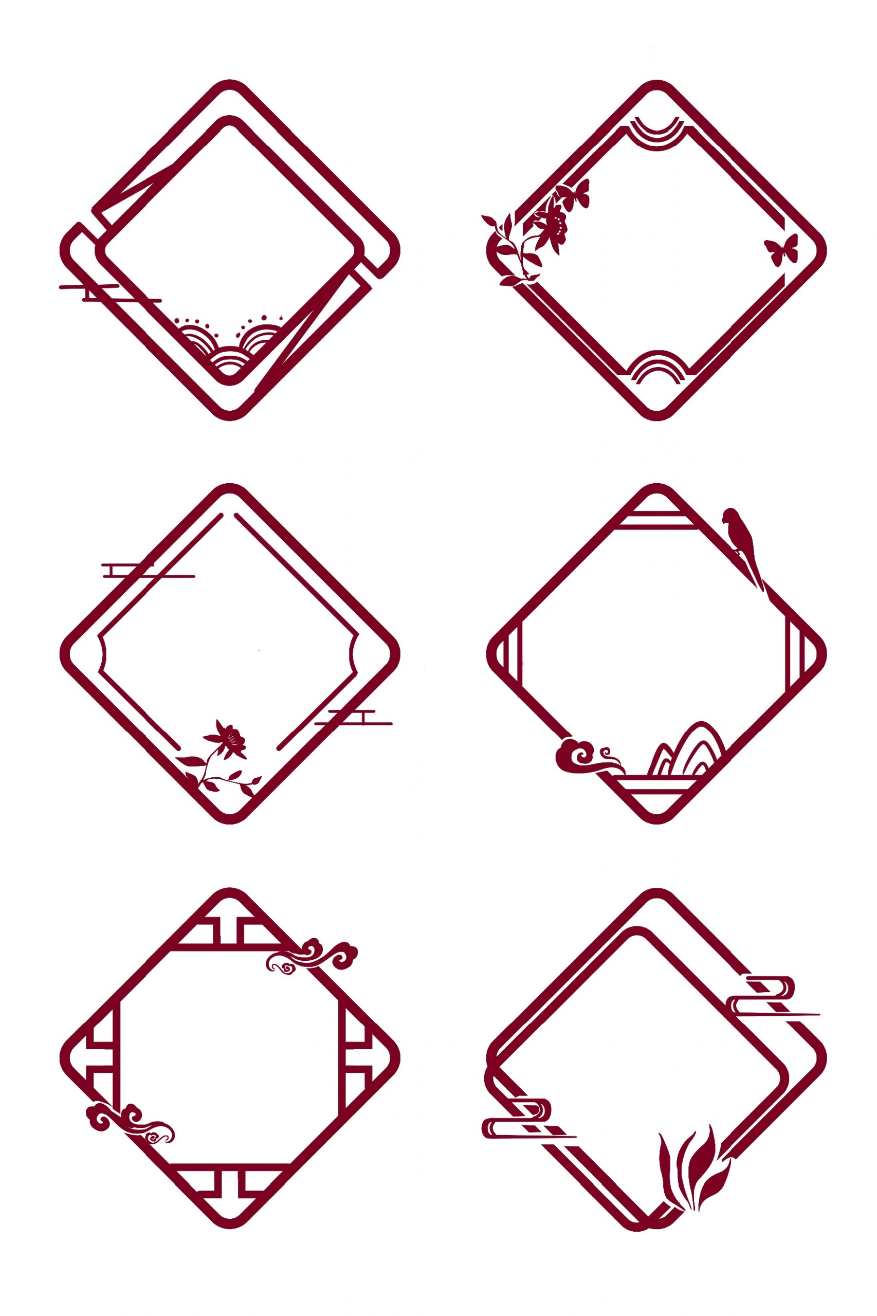 97红色边框古风中式png设计素材 9292 你绝对不能错过的!