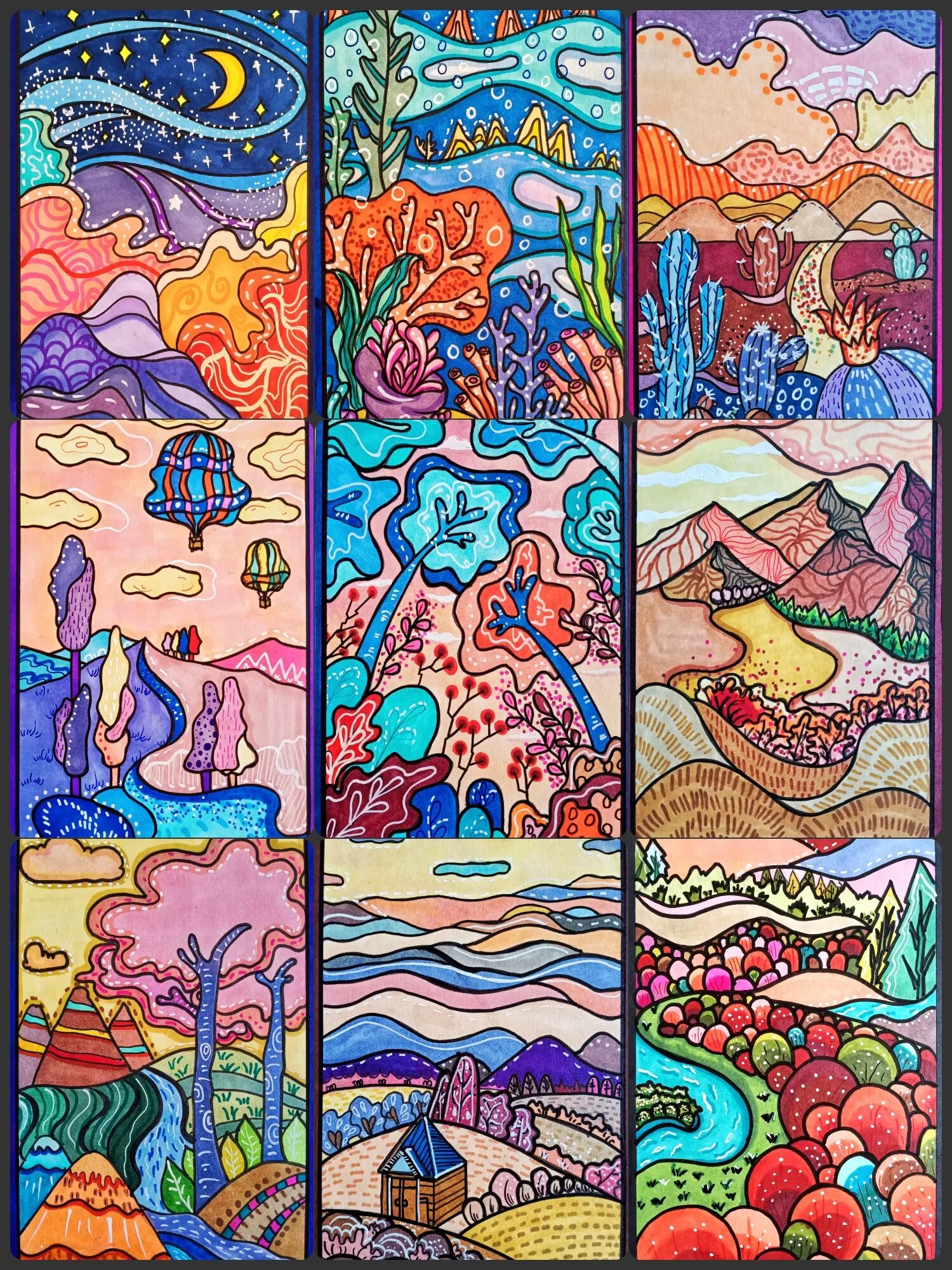 马克笔——《风景装饰画