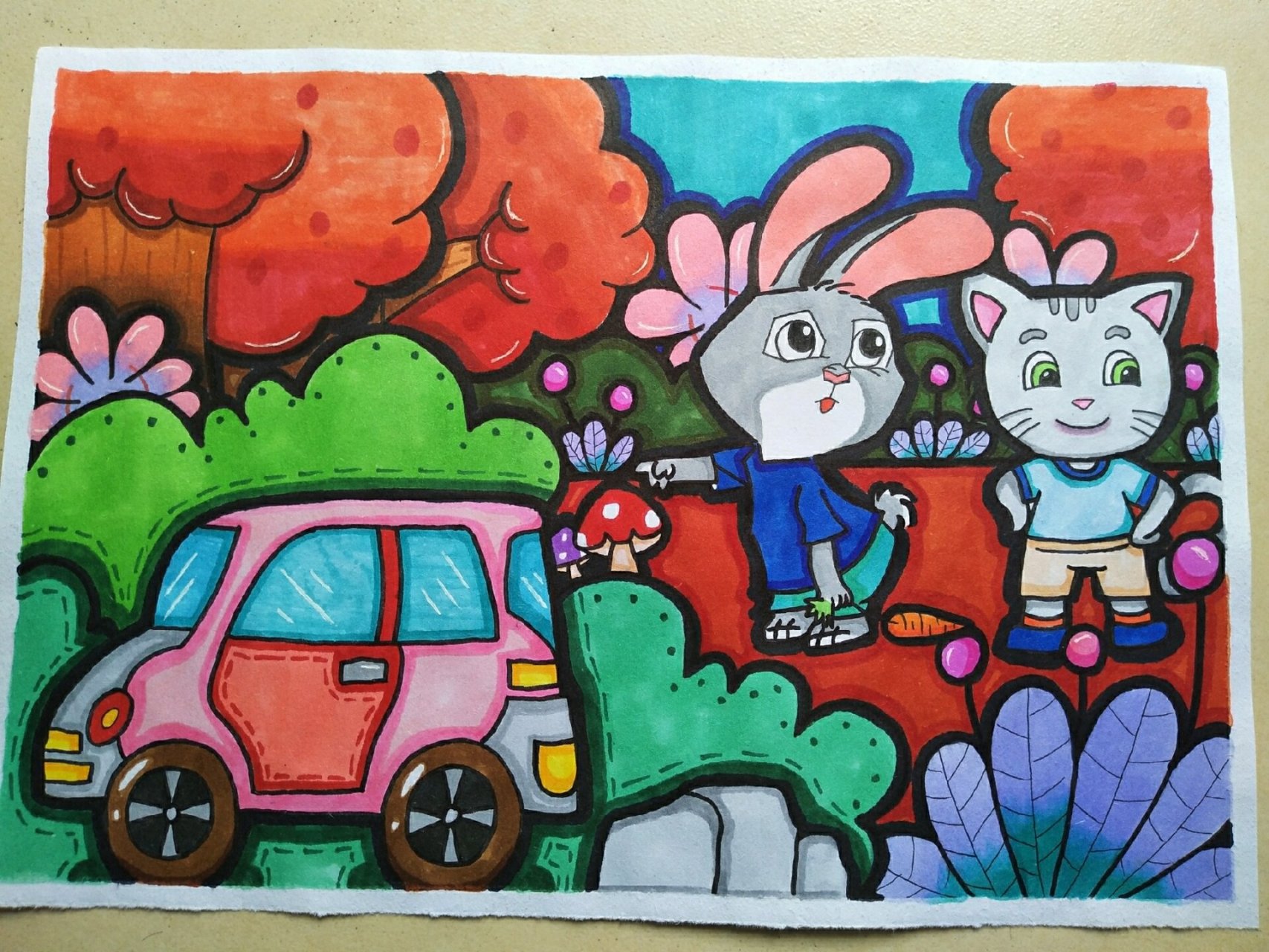 《野猫的城市》幼儿故事创编 儿童画 儿童画