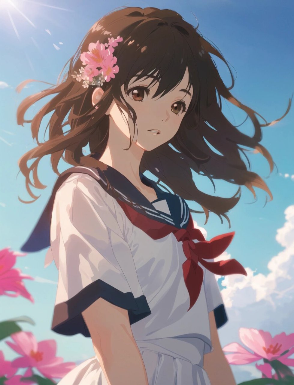 清新校园少女风格新海诚动漫头像壁纸7815 夏日清新校园风,怎么能