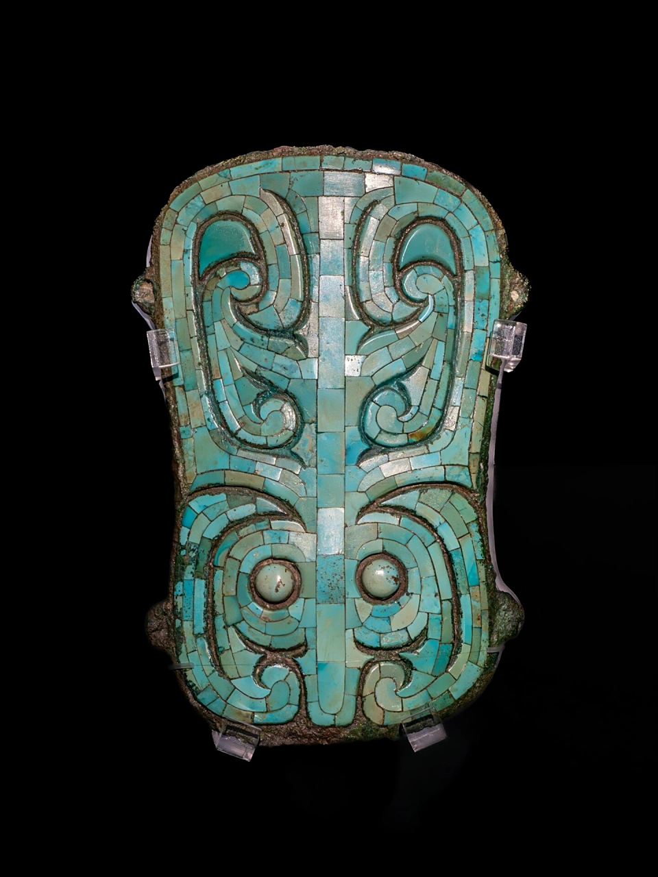 嵌绿松石兽面纹铜牌饰 二里头夏都遗址博物馆,夏朝·嵌绿松石兽面纹牌