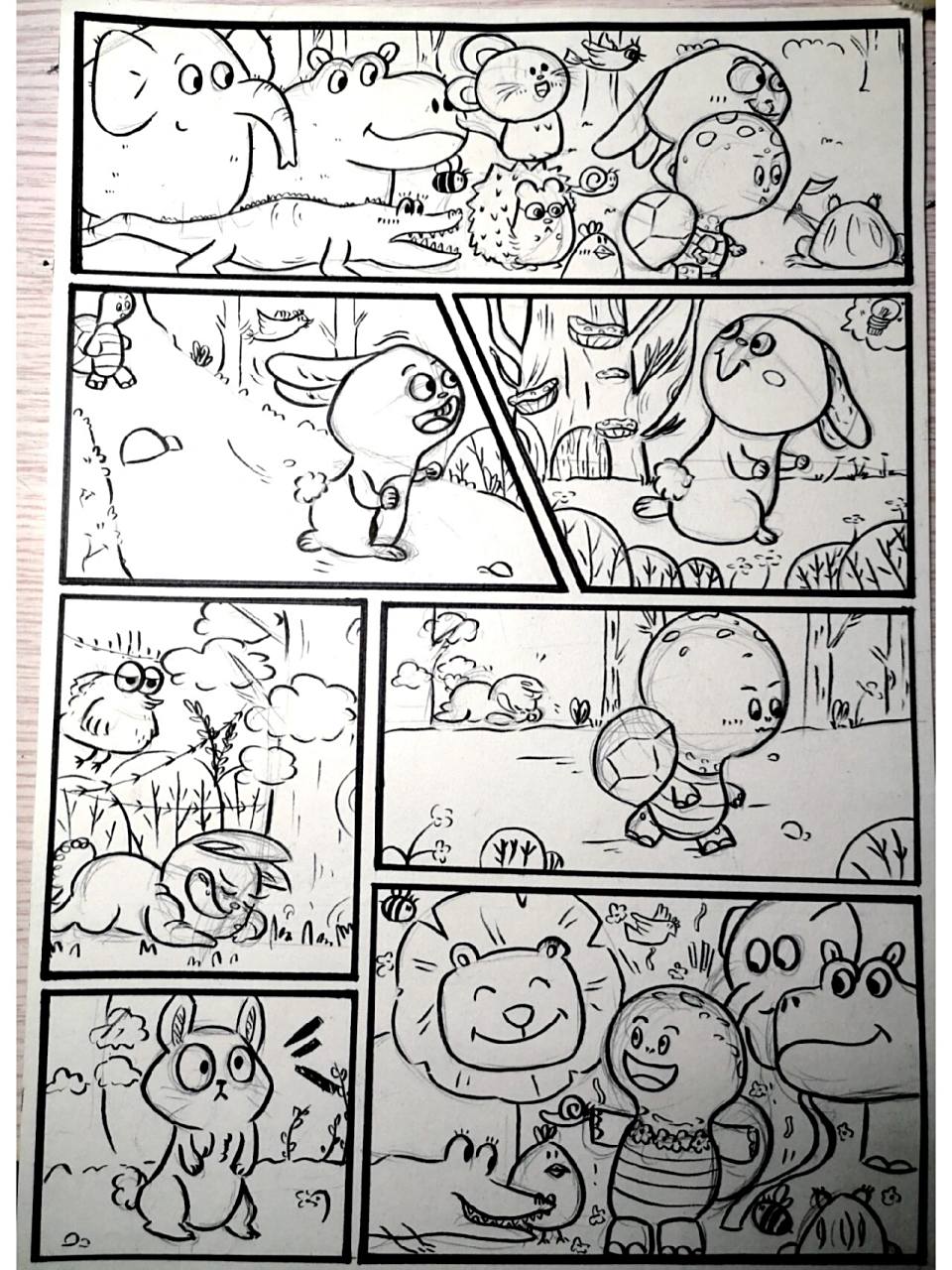 龟兔赛跑连环画 画一个小乌堆吧