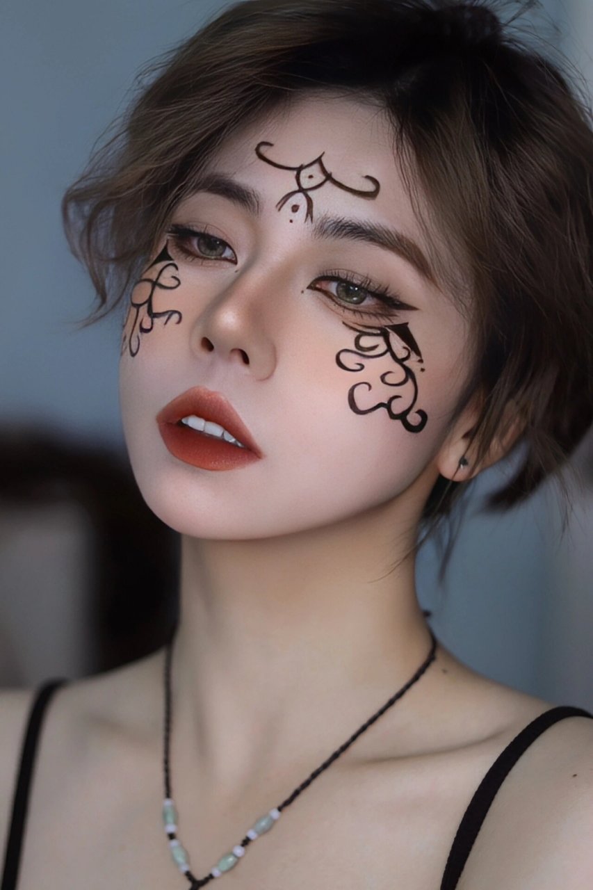 万圣节妆99一盘修容搞定拽酷暗黑女巫妆!