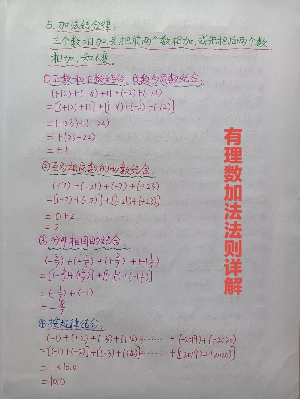 七年级数学上有理数加法法则详解 #知识点总结# #初中数学# #分享学习