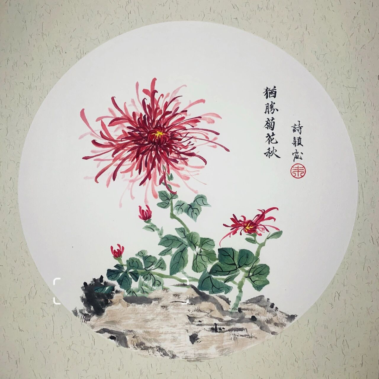 写意 | 菊花(有细节图) 碎碎念: 菊花:硃膘或者朱砂(选一个就行),曙红