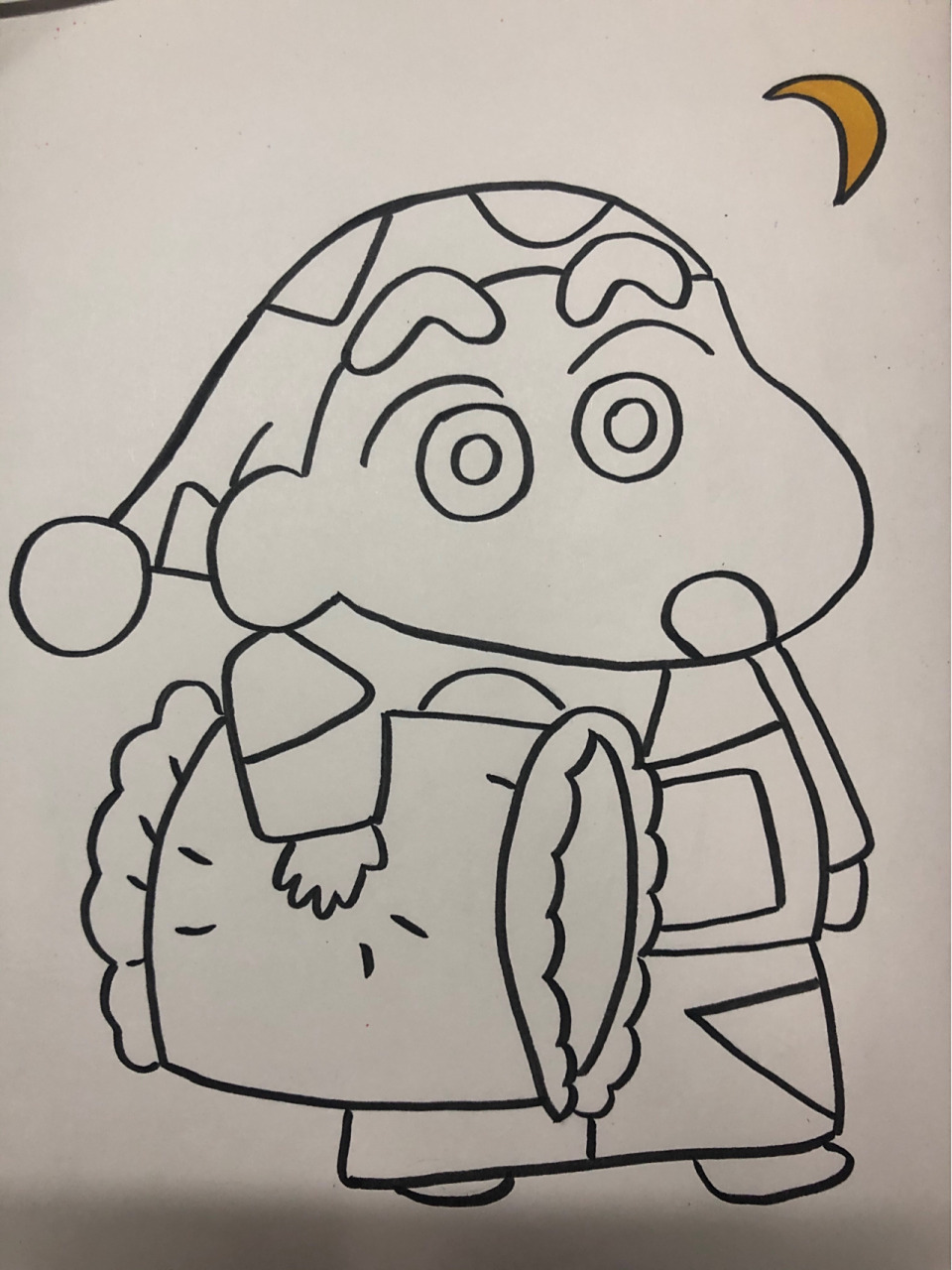 蜡笔小新简笔画 马克笔