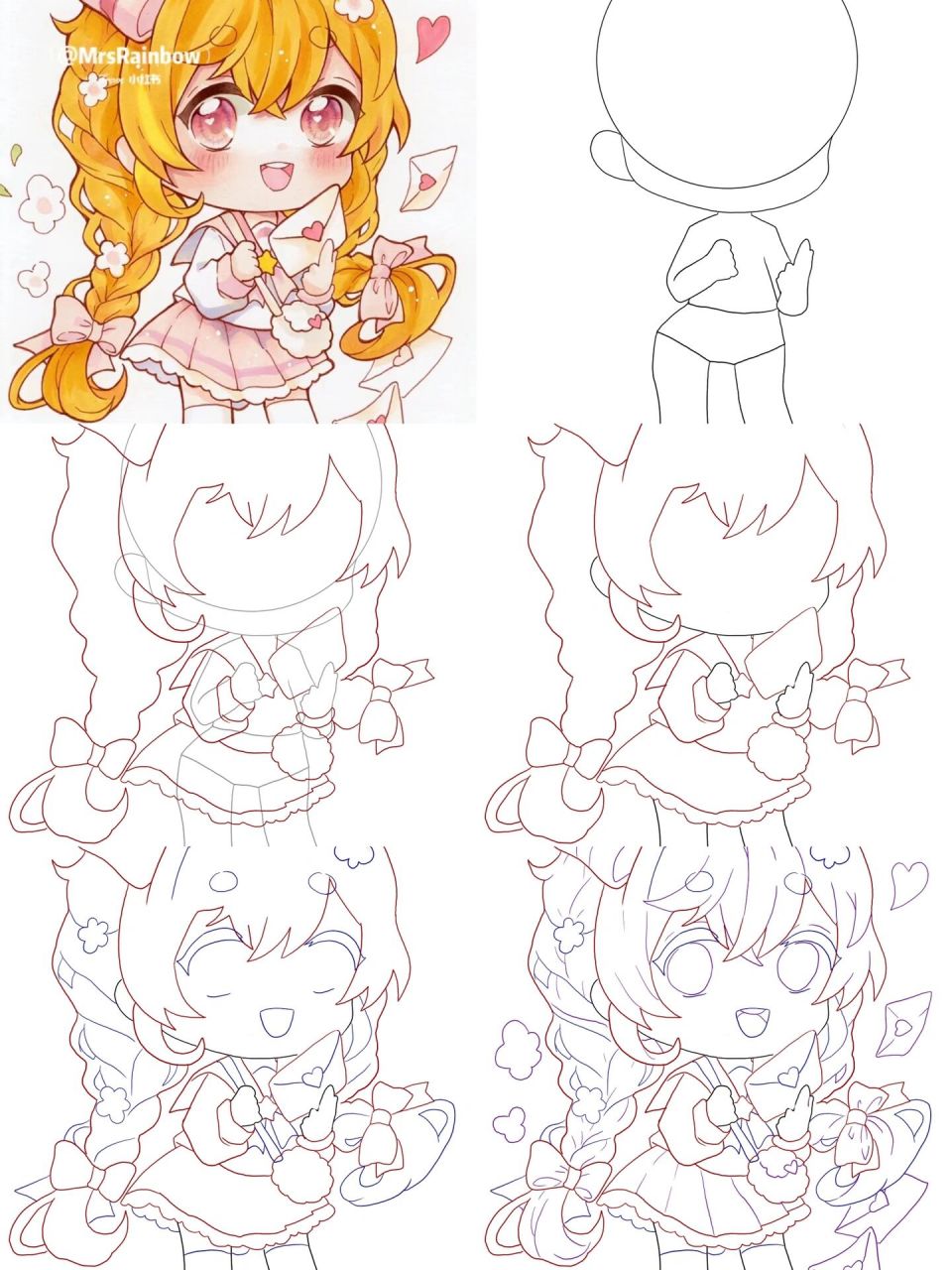 每日分享漫画绘画步骤 第一步定出人物比例,绘画人体结构动作.