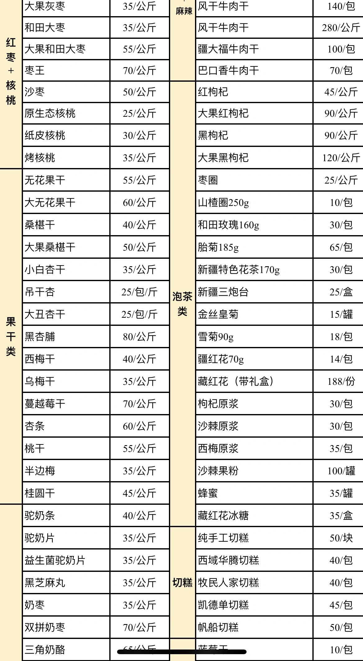 乌鲁木齐space价目表图片