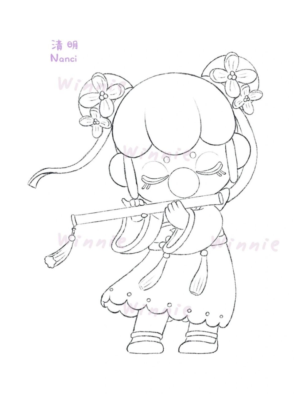 【手绘彩铅盲盒】nanci二十四节气清明/附线稿 今天录完了彩铅盲盒