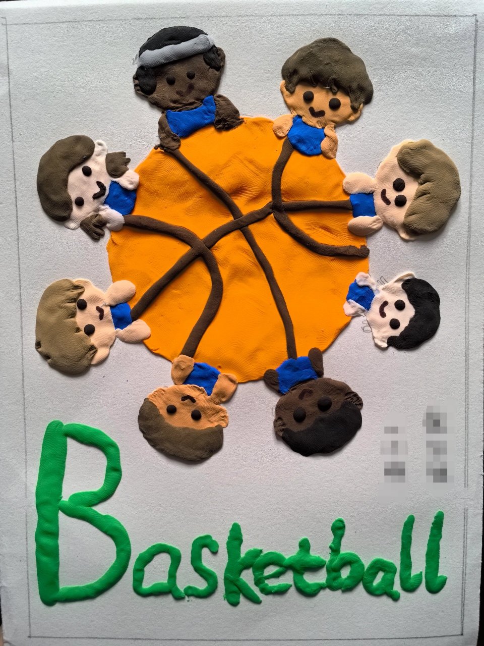 篮球粘土作品图片